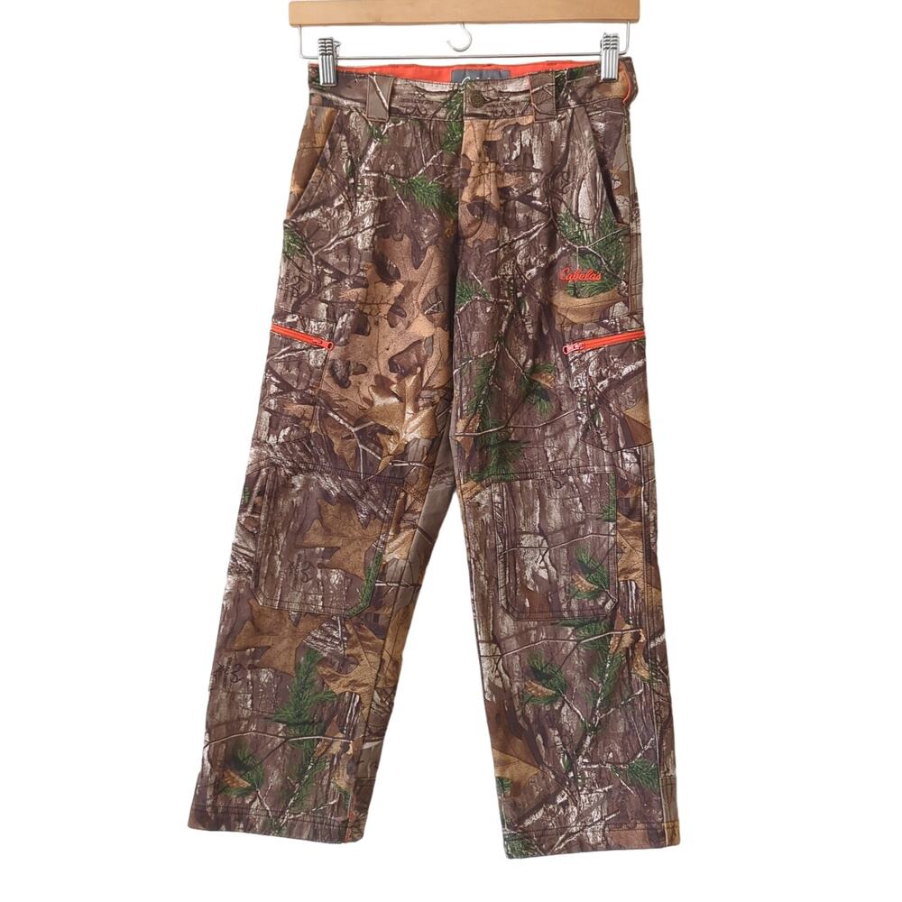 Cabela's‎ Kids Camo Pants M Lined Fleece Warm Fall Winter Hunting Brown Realtree